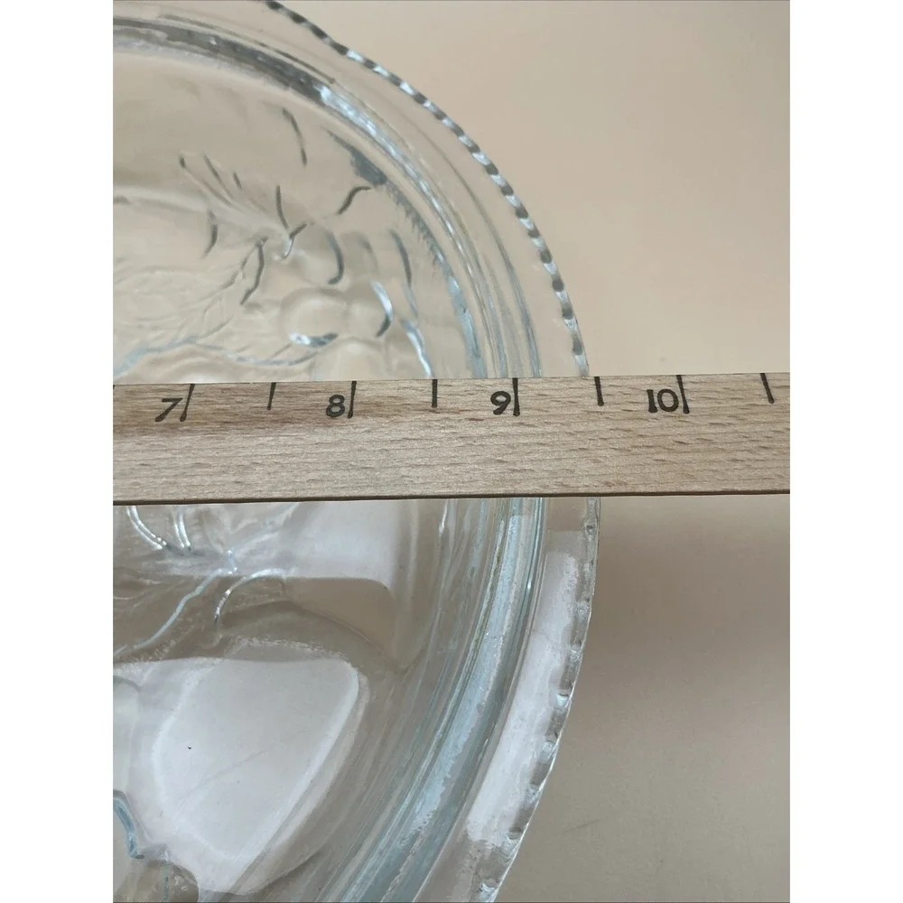 Vintage Libbey Orchard Fruit Clear Glass Casserole Lid 9